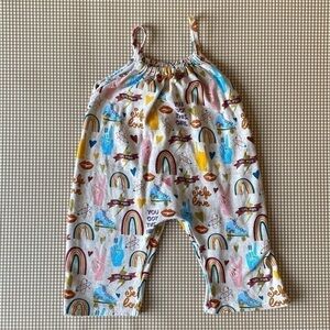 Small Shop Feminist colorful jumpsuit. Size 18 months